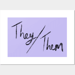 They/Them (black & purple) Posters and Art